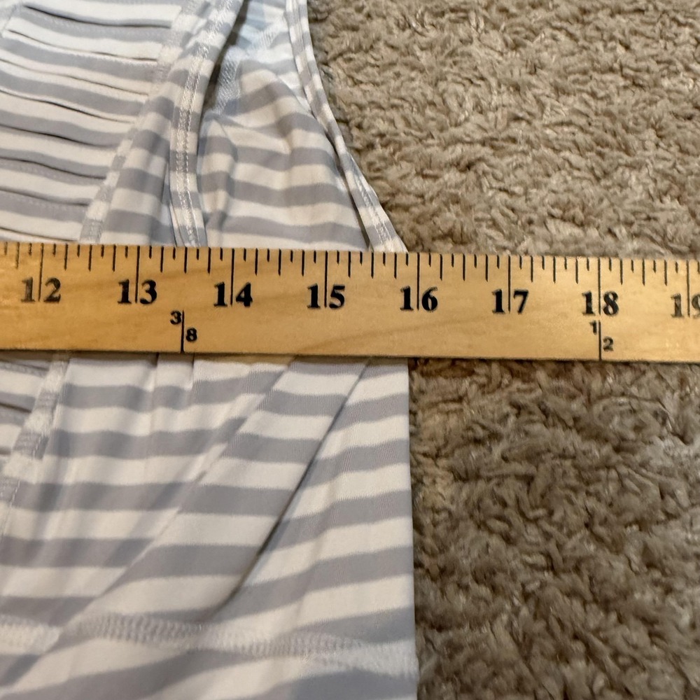 lululemon athletica White and Light Gray Striped Tank Top - Picture 5 of 7